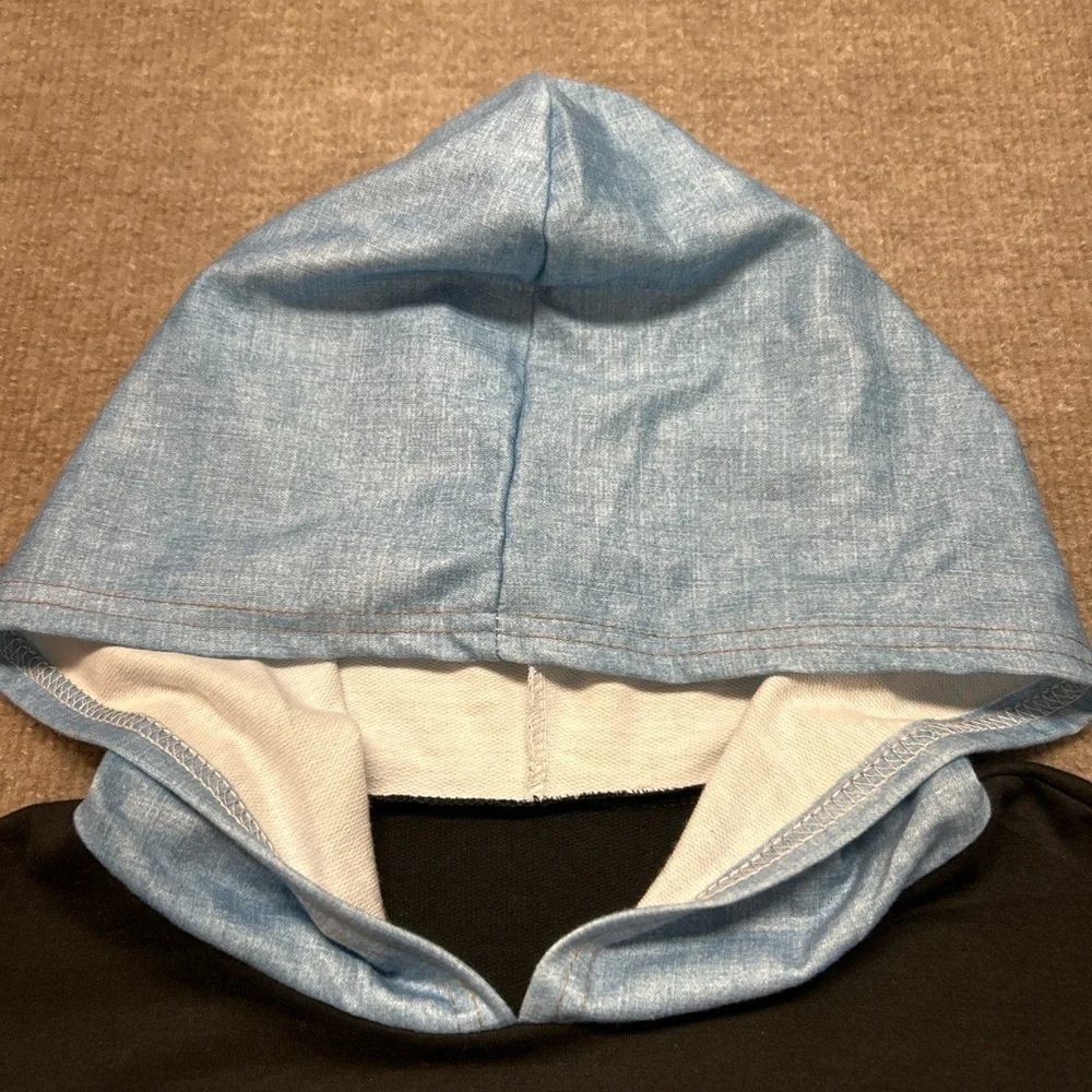 Nike Black and Light Blue Hoodie